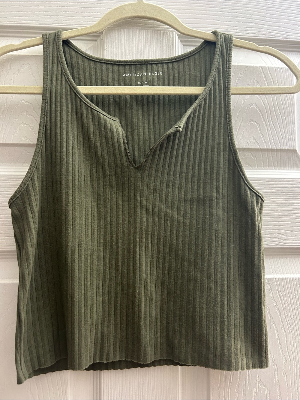 Olive Ribbed Tank Top